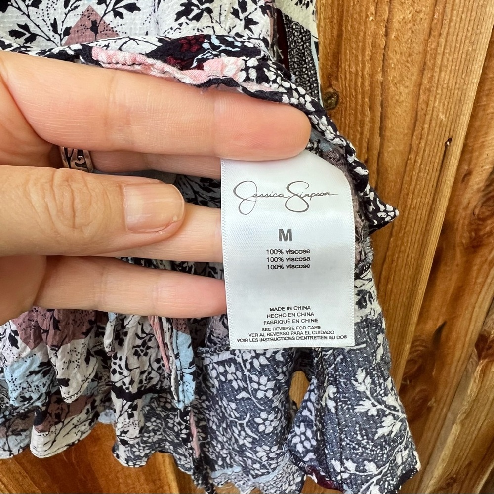 Jessica Simpson Multicolor Patchwork Blouse - Picture 8 of 8